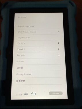 Amazon Kindle Fire 7 Tablet 12th Generation W Blue Case Preowned works perfectly